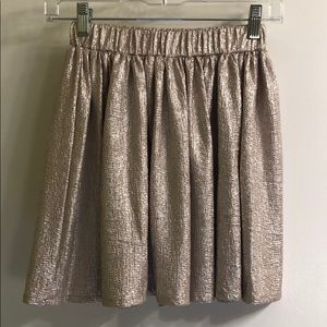 Metallic gold skater mini skirt